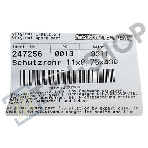 Трубка под терморегулятор для SHW..., FCR 21...STM 247256