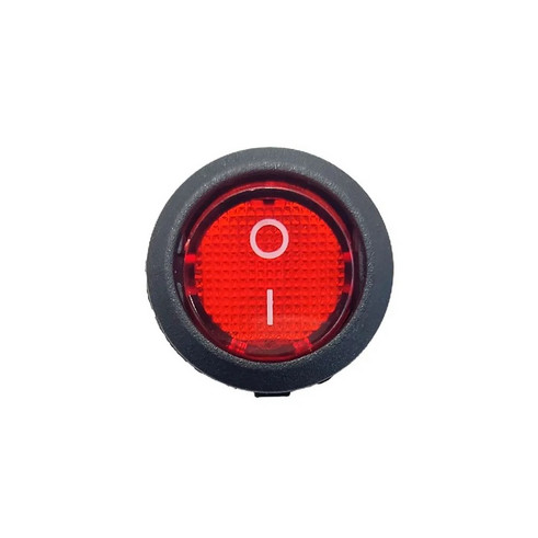 Выключатель одноклавишный 15А/250V, круглый (красный) 66050