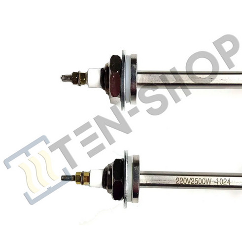 Тэн 2,5кВт U-образный, штуцер - М22 G1/2, для котлов, нерж., L-230мм. 2500W-M22-S-U