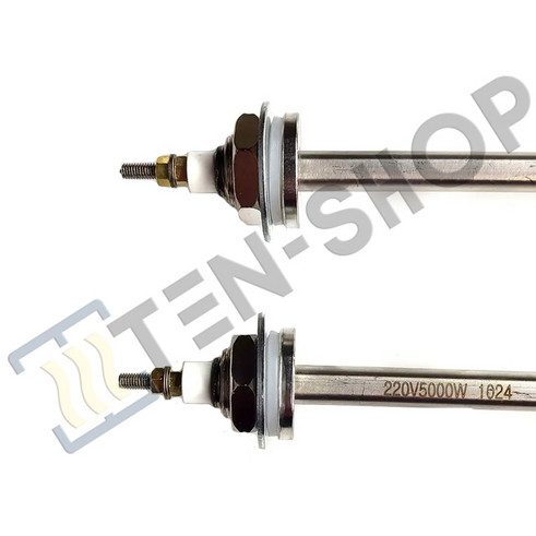 Тэн 5,0кВт U-образный, штуцер - М22 G1/2, для котлов, нерж., L-400мм. 5000W-M22-S-U
